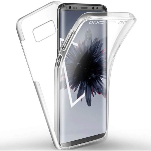 Galaxy S8 silikonfodral, fodral för Samsung S8 AM-G950F Transparent 2 i 1 stötfångarskydd integrerat 360 grader mjuk TPU framsida