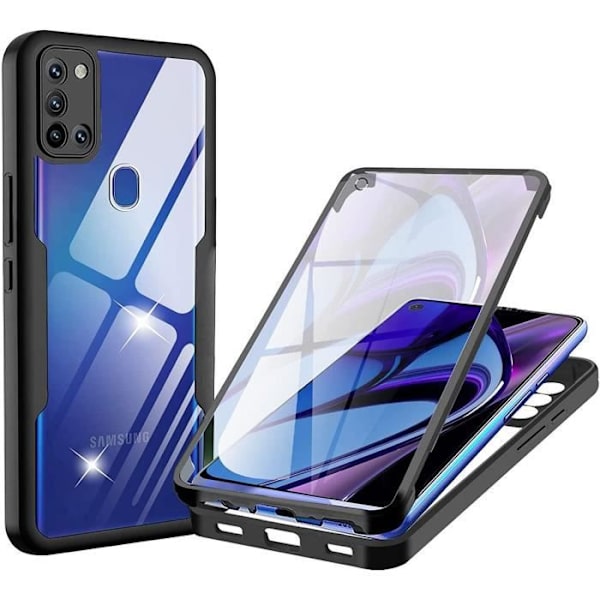 Fodral för Samsung A21S (6,5") Svart styvt anti-skrapa 360 graders skydd Solid Tjockt