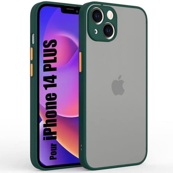 Coque - BOOLING - för iPhone 14 Plus - Stötskydd - Mörkgrön - Semi-rigid Nattgrönt