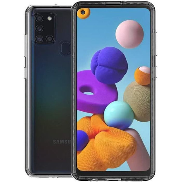Fodral kompatibelt Samsung Galaxy A21s, 360° helkroppstransparent silikonfodral för Samsung Galaxy A21s silikonfodral