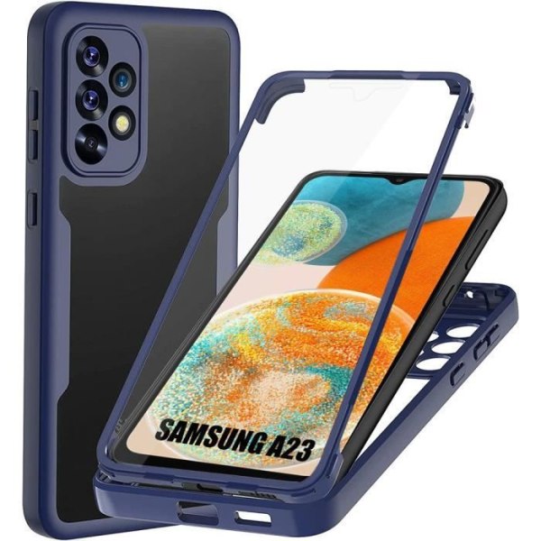 Helkroppsfodral till Samsung Galaxy A23 5G 360° stötsäkert skydd - Marinblå