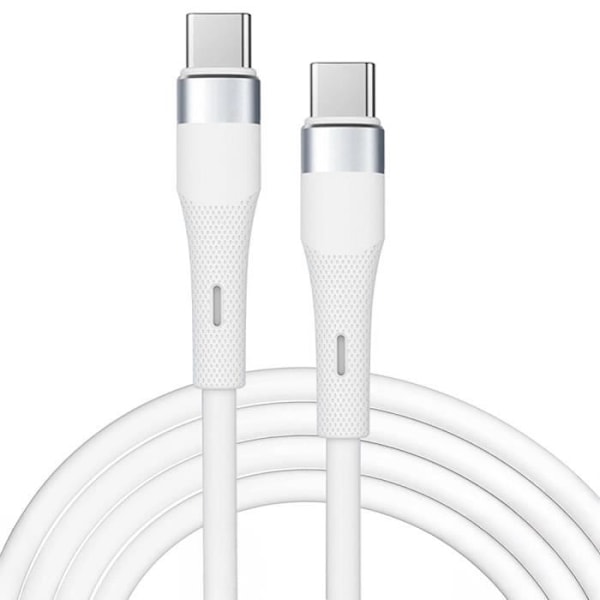 USB-C til USB-C kabel - E.F.Connection - 1M - Hurtigopladning 60W - Kompatibel med Samsung, Xiaomi, iPhone 15-16 - Hvid Vit