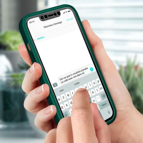 iPhone 14 Plus etui 360-graders fuld kropsbeskyttelse Solid midnatsgrøn Nattgrönt