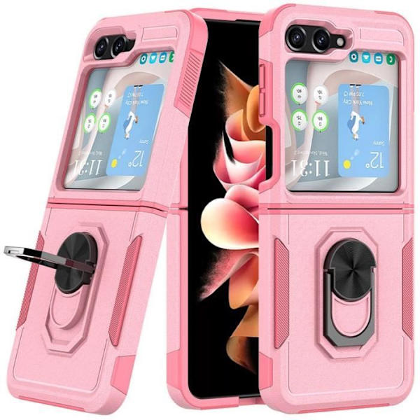 Plånbok - Samsung - Galaxy Z Flip 5/6 - Hårdskydd - Bakring - Rosa Rosa