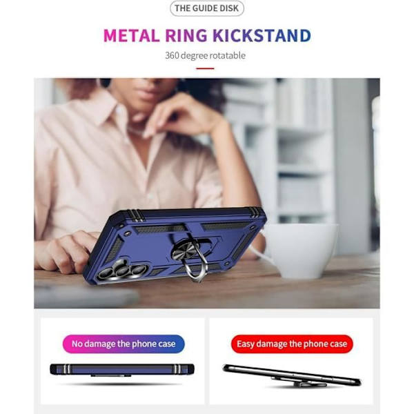 Skyddande skal - Samsung - Galaxy S23 FE - Stötsäker - Bakre Ring Stöd - Marinblå marinblå