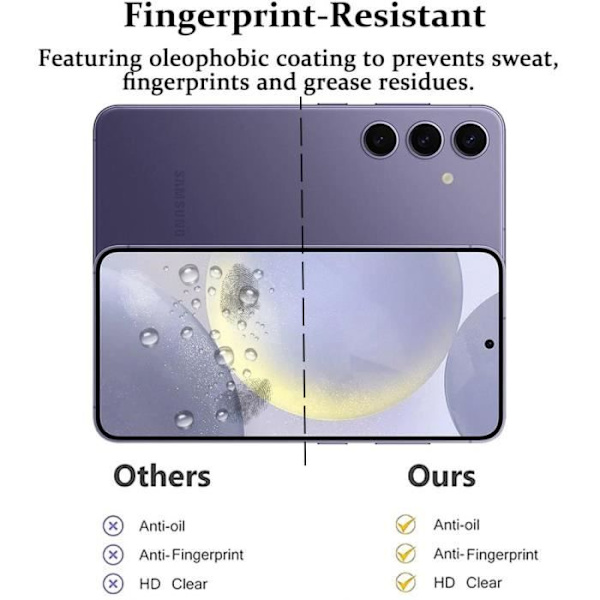 2x helt härdat glas för Samsung Galaxy S24 Plus (Galaxy S24+) - Ultratunt svart kantskydd Transparent med svart kant