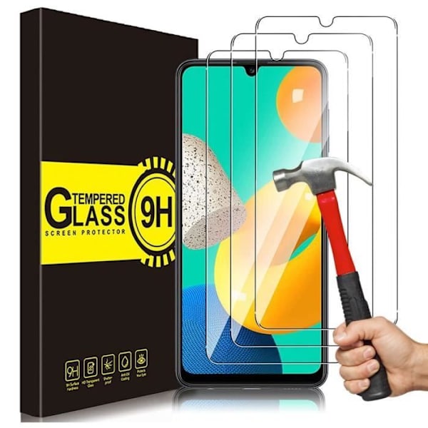 Härdat glas PROSHOP för Samsung Galaxy M32 - Paket med 3 - Hårdhet 9H - Stötsäker - Bubblfri Transparent