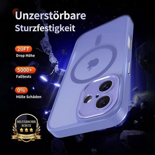 Skyddskal - BOOLING - för iPhone 17 Pro Max - Stötavvisande - Med Magnetring - Blå Blå