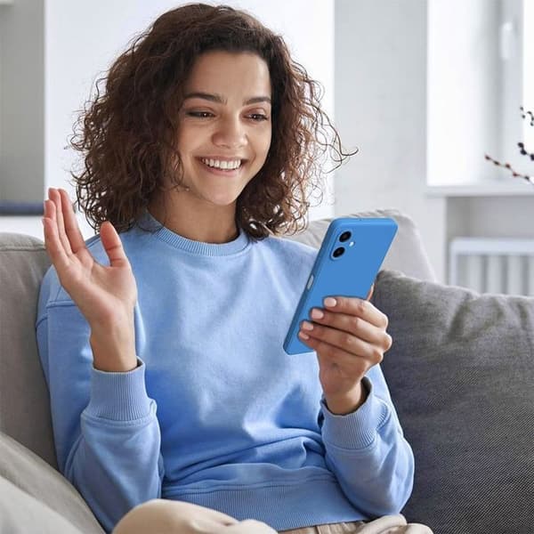 Skyddsskal - BOOLING - Samsung Galaxy A07 - Slim Silikon Chockresistent Blå - 2 Härdade Glas Blå