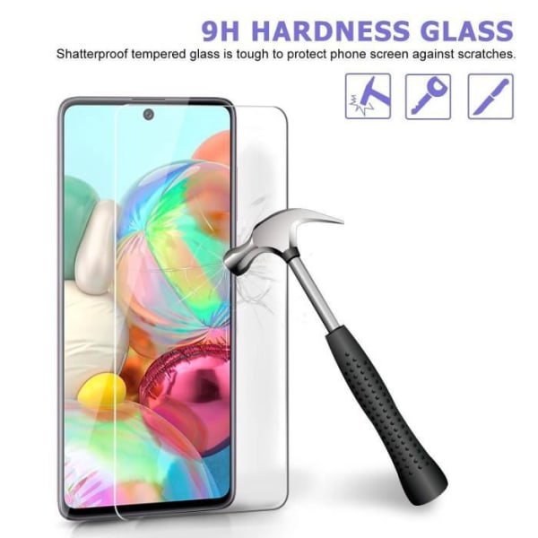 Glasskärmskydd för Samsung Galaxy A71 Okrossbart härdat glas set med [X1] härdat glas