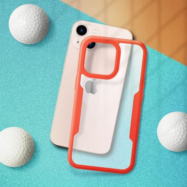 Heltäckande skyddshölje för iPhone 13 (6,1) - PROSHOP - Röd - TPU + PC - Matt finish Transparent