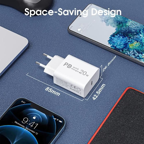 20W USB C-laddare för iPhone 13 12-12 13 Pro-12 13 Pro Max-11Pro-11 Pro Max-SE 2020-XR-XS-X-XS Max-12 Mini,PD-Quick Charge R[253]