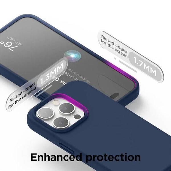 Skyddsfodral - BOOLING - iPhone 16 Pro - Mjukt Silikongummi - Repbeständig - Mörkblå marinblå