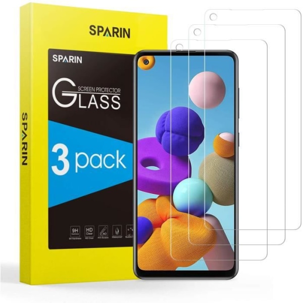 Härdat glas för Samsung Galaxy A21s skärmskydd Samsung Galaxy A21s [2.5D rund kant] [HD] [9H hårdhet] [bubbelfri]
