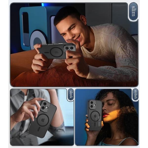 Skyddsfodral - BOOLING - för iPhone 17 Pro Max - Stötresistent - Med Magnetiskt Cirkle - 2 Härdade Glas Svart