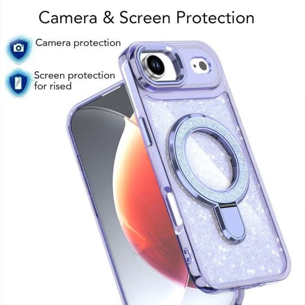Skyddshölje - BOOLING - för iPhone Air - med magnetring - Blå - 2 härdade glas Blå