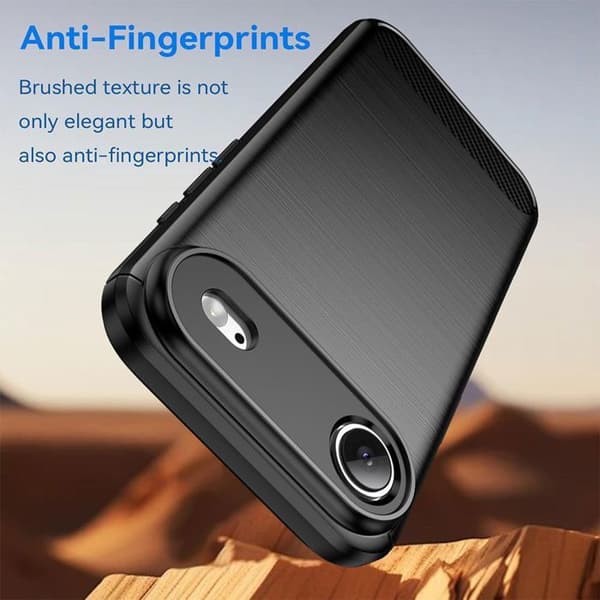 Skyddsskal - BOOLING - för iPhone Air - Kolfiberlook - Stötsäker - Rep-resistant Svart