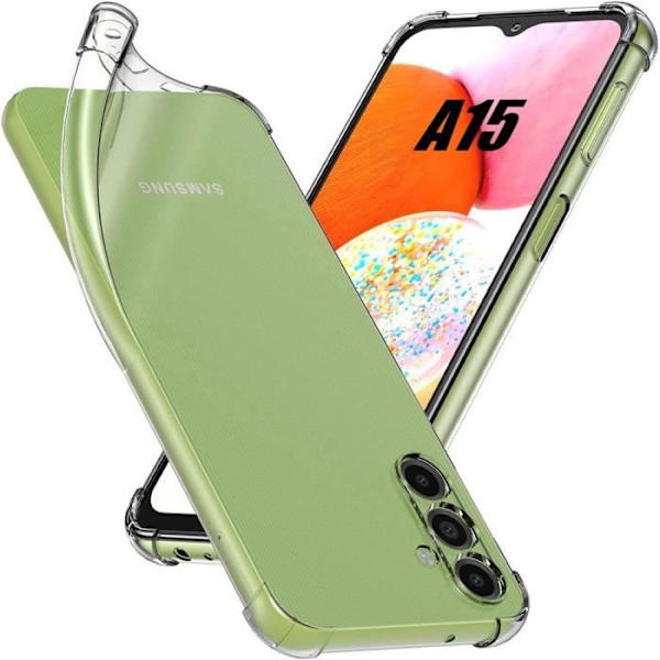 Skyddande skal - Samsung - Galaxy A15 5G - Högmotståndssilikon - Transparent - Flexibelt Transparent