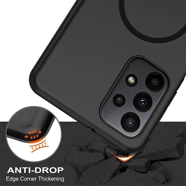 Skyddsfodral till Samsung Galaxy A23 5G - BOOLING - Mattsvart metallcirkel Svart