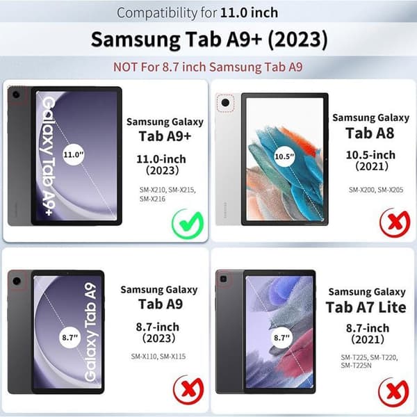Coque + Härdat Glas - BOOLING - för Samsung Galaxy Tab A9 Plus - Stötsäker - Grön - Stylushållare Grön