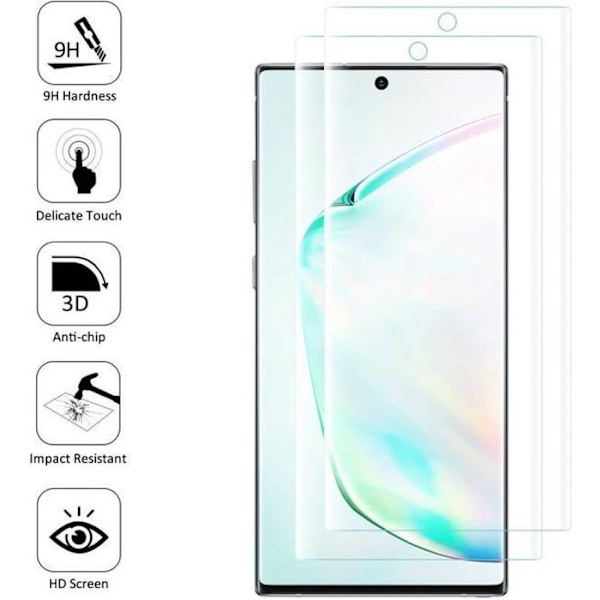 Skyddsfilm - VCOMP - Paket med 2 - Härdat glas - Totalt skydd - Reptålig TRANSPARENT