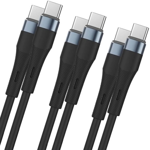 3x USB-C Snabbladdningskabel 60W för Redmi Note 14 Pro, Note 13, Note 12-11-11S, Redmi 14C, 13, 13C, A3 - Svart 1M Svart