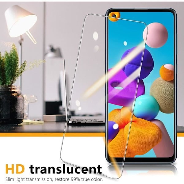 [3 delar] härdat glas för Samsung Galaxy A21s, [9H hårdhet][bubbelfri] Ultra-resistent glasfilm skärmskydd för Samsung