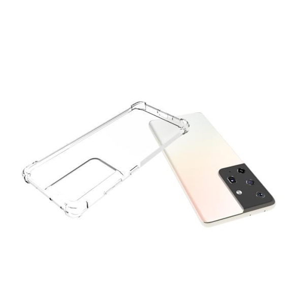 MMlife För Samsung Galaxy S21 Ultra Fodral Transparent mjuk TPU Stötsäker Fodral Fodral Transparent