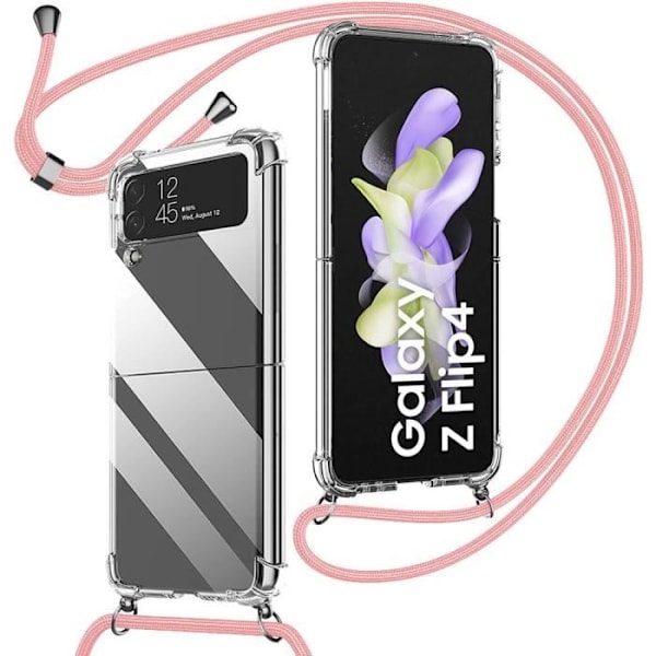 Skyddsfodral - Samsung - Galaxy Z Flip 4 - Stötsäker - Snodd - Mjuk Transparent, Rosa