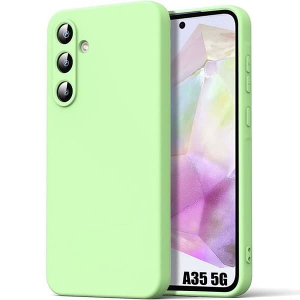 Coque - BOOLING - för Samsung Galaxy A35 5G - Silikonskydd - Stötsäker - Repbeständig - Grön Grön