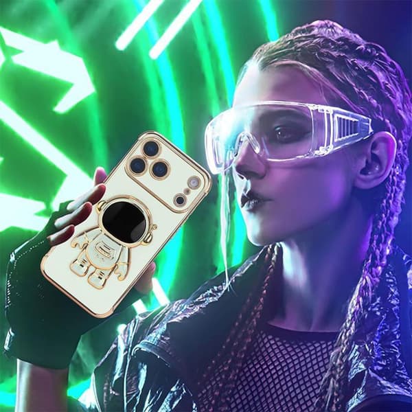Coque - BOOLING - för iPhone 17 Pro Max - Stötsäker Vit med Astronaut Stöd Vit