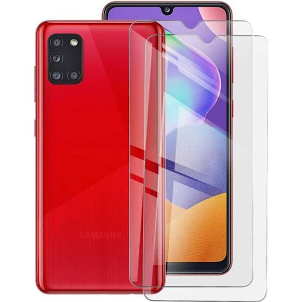 [2 delar härdat glas för Samsung Galaxy A31 (6,4 tum), ultraklart härdat glas mobiltelefon skyddsfilm, ultra