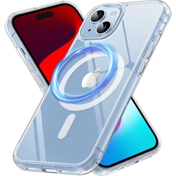 Skyddsskål - BOOLING - för iPhone 15 - Stötsäker - Transparent - Magnetiskt Cirkle Transparent