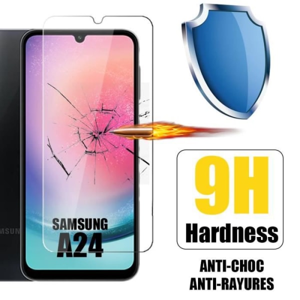 Lot-2 härdat glas för Samsung Galaxy A24 High Definition-skärmskydd Transparent