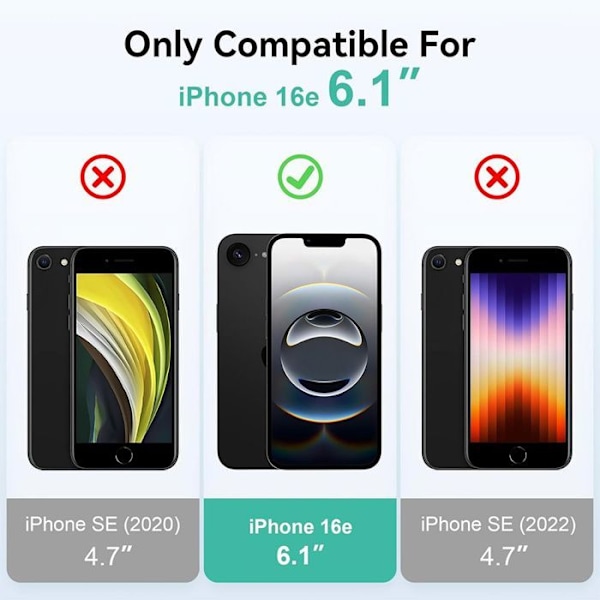 Skal för iPhone 16e, Flexibel Silikon Skydd Stöttålig Repfria Transparent Transparent