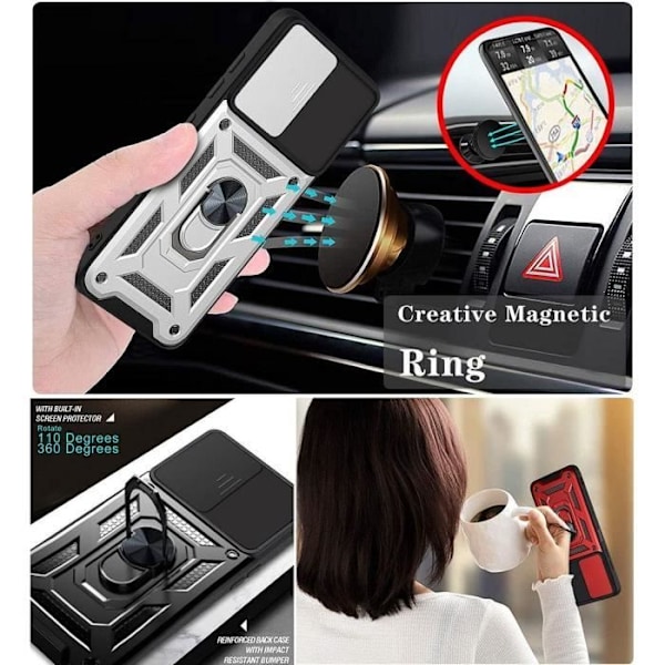 Skyddsskal - PROSHOP - för Samsung A51 - Arméestil - Repellerande - Stötsäker Silver Silver