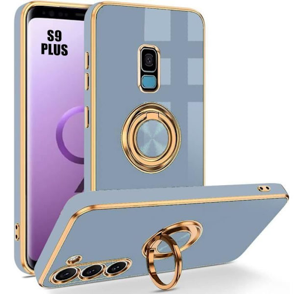 Mobilskal - Samsung - Galaxy S9 Plus - Skydd av mjuk TPU - Rotatorringstöd - Stötabsorberande Blå