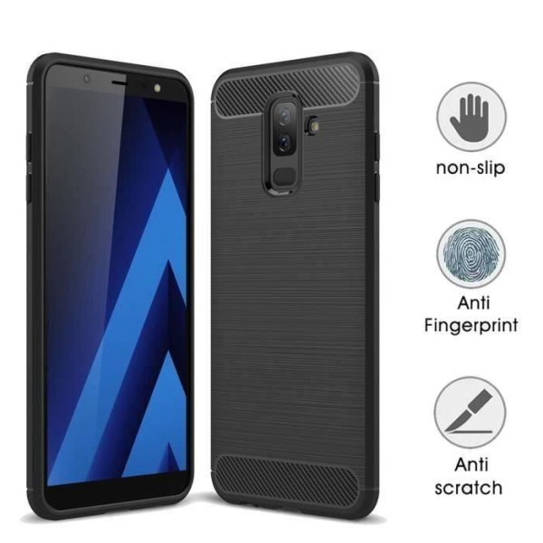 CARBON CASE til SAMSUNG GALAXY A6 PLUS 2018/A605 farve SORT/SORT