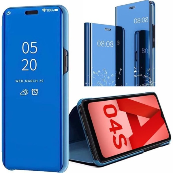 Fodral för Samsung A04s Blue, Mirror Effect Smart Fodral Flap Flip Blå