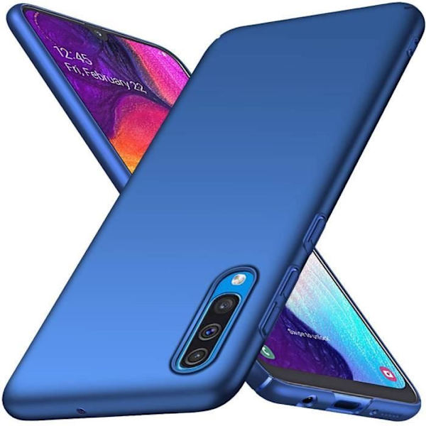 Fodral för Samsung A70 (6,7") + 2 härdade glasögon Ryggskydd enkel ljus färg Blå Blå