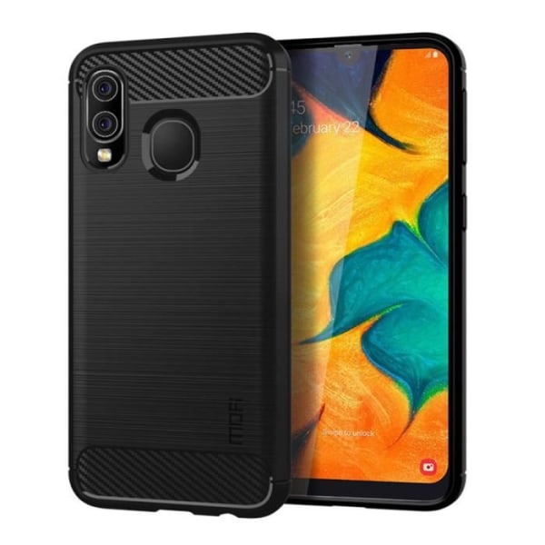 Coque - Mofi - Samsung Galaxy A40 - TPU - Mjuk - Kolfiber svart Svart