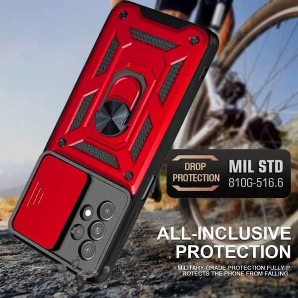 Fodral till Samsung Galaxy A23 5G Red Ultra Resistant med stativ och kameraskydd
