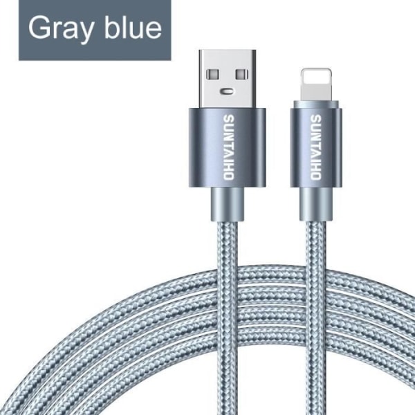 Storlek 1M - 2.4A USB-kabel för iPhone X Laddarkabel för iPhone XR MAX XS 8 7 6 plus 5s Datakabel - Grå