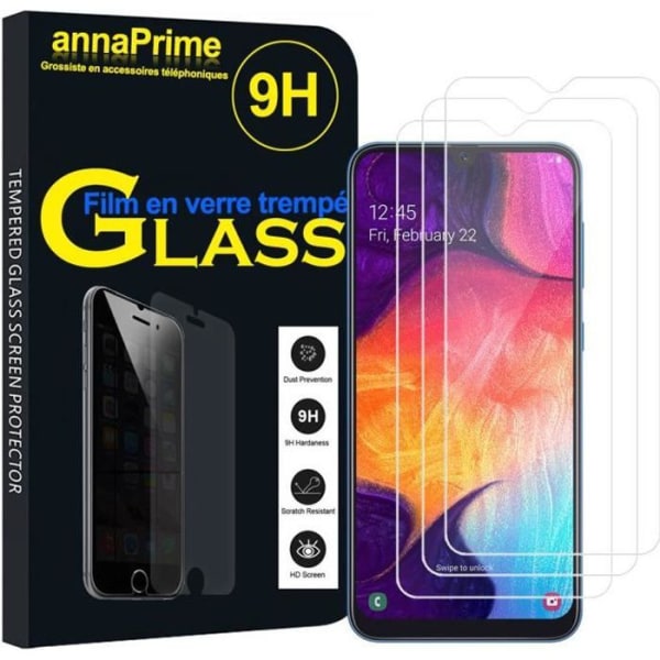 Skyddsfilm - VCOMP - Samsung Galaxy A50 - Härdat glas - Set om 3 - Reptålig TRANSPARENT