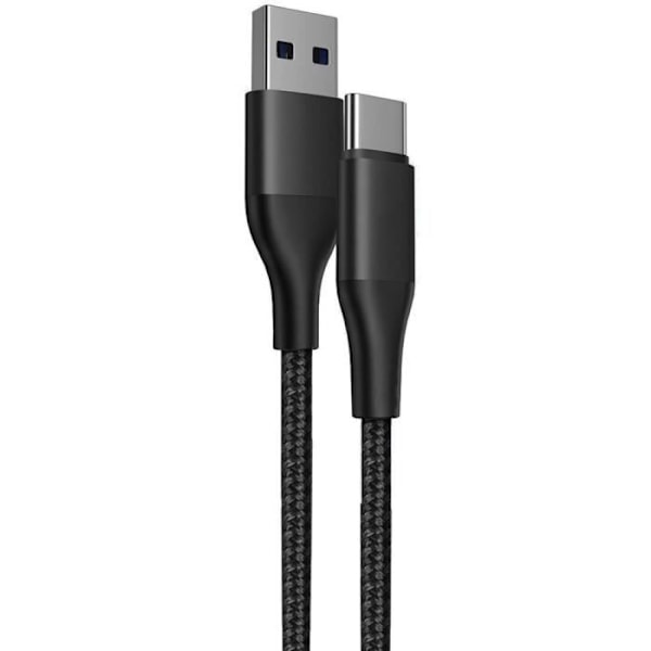 USB-C hurtigopladningskabel 3A til Google Pixel - BOOLING - Forstærket flettet nylon 1M sort Svart