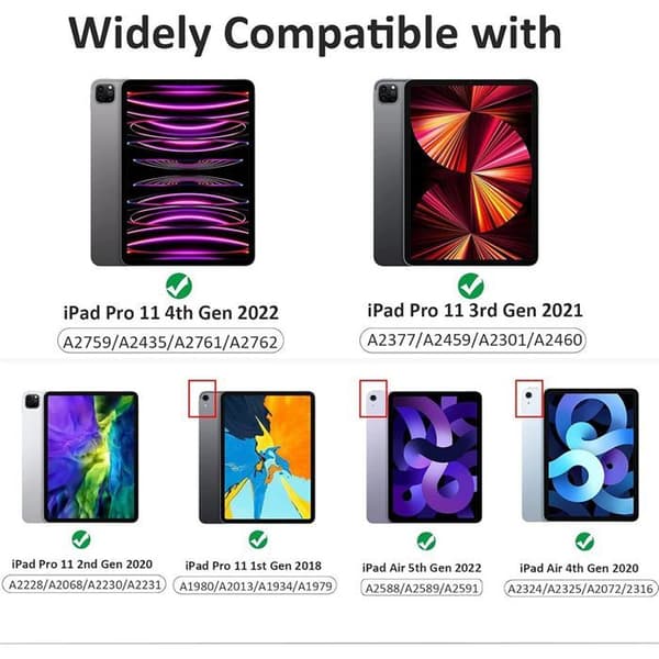 Fodral för iPad Pro 11" - BOOLING - Stötskydd - Penhållare - Mörkblå marinblå