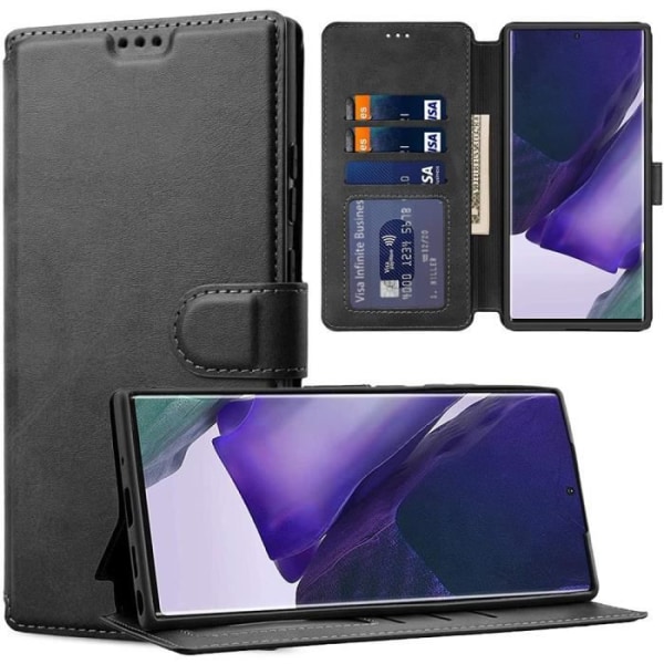Fodral till Samsung Galaxy S22 Ultra - Plånbok Black Rabt Stötsäker