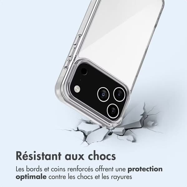 Skyddsfodral - BOOLING - för iPhone 17 Pro - Transparent silikon - Rep-resistant - Slim lätt Transparent