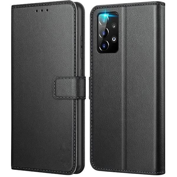 Fodral för Samsung F52 5G (6,6") magnetisk stängning Design massivt lädereffekt Elegant svart Svart