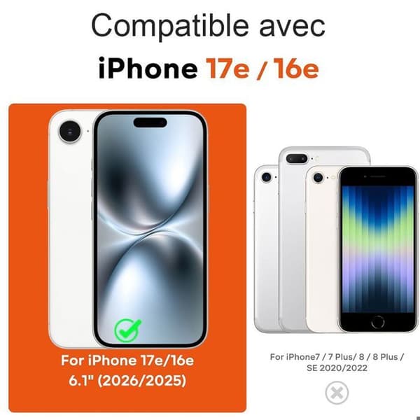 Silikonskal - BOOLING - för iPhone 17e - Slim Lätt Mjuk Rep-skydd - Blå Blå